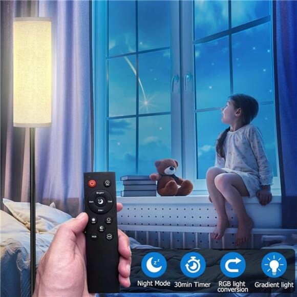 Floor Lamp for Living Room Bedroom,Modern LED Floor Lamp with Remote Control - Picture 11 of 16